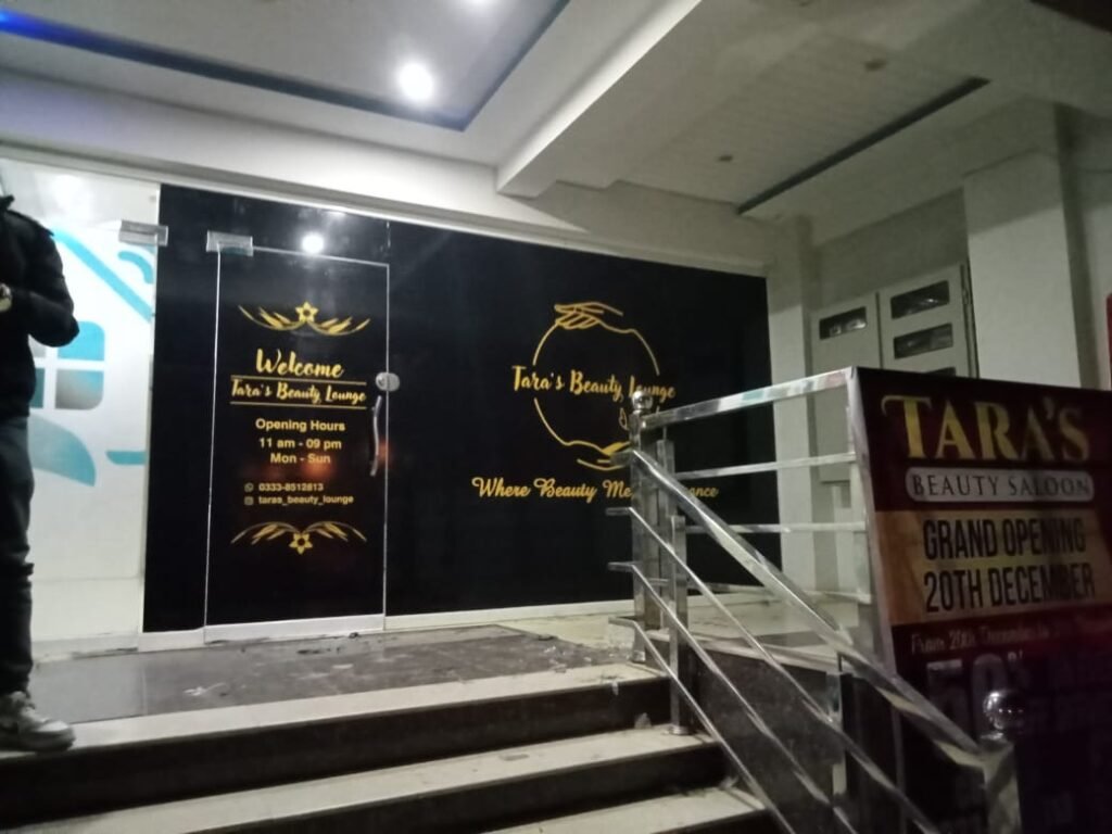 Online vinyl cut lettering for clinics, parlors and glass doors in Rawalpindi and Islamabad - Q Print & Events