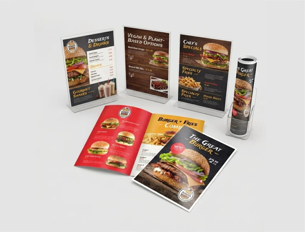 Online menu printing service in Rawalpindi & Islamabad - Q Print & Events