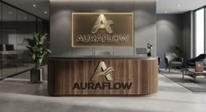 Reception Desk Branding — Q Print & Events