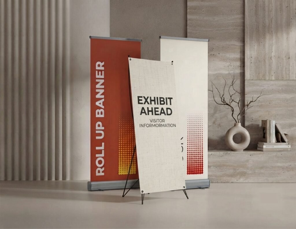 Online X-stand and roll-up banner printing service in Rawalpindi and Islamabad - Q Print & Events